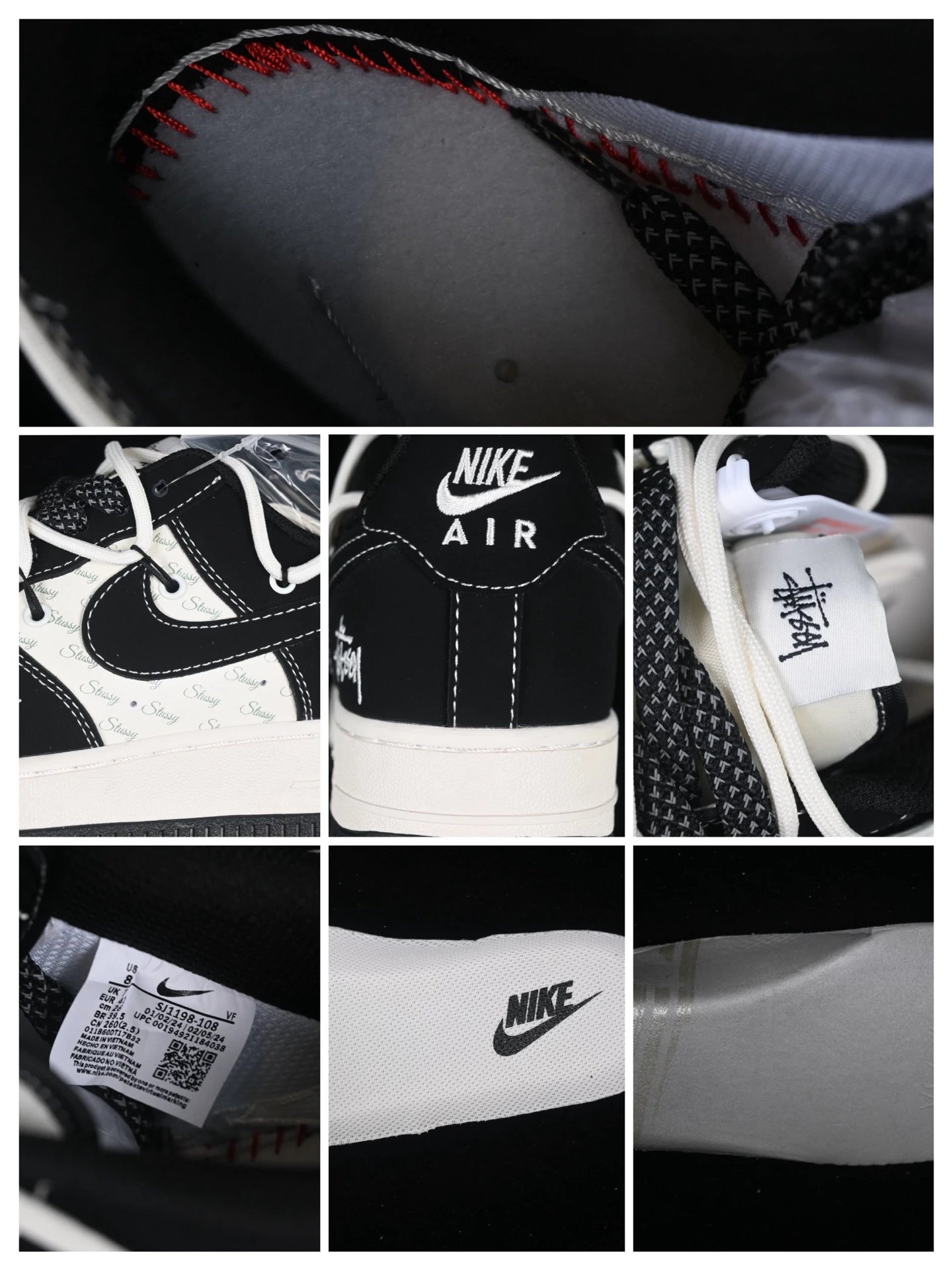 Low Top Sneakers Luxe Noir Blanc - Gallery Image 9 - Detailed View