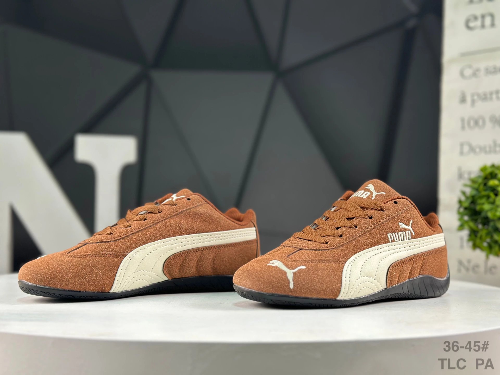 Puma Speed OG Sneakers Brown White - Gallery Image 4 - Detailed View