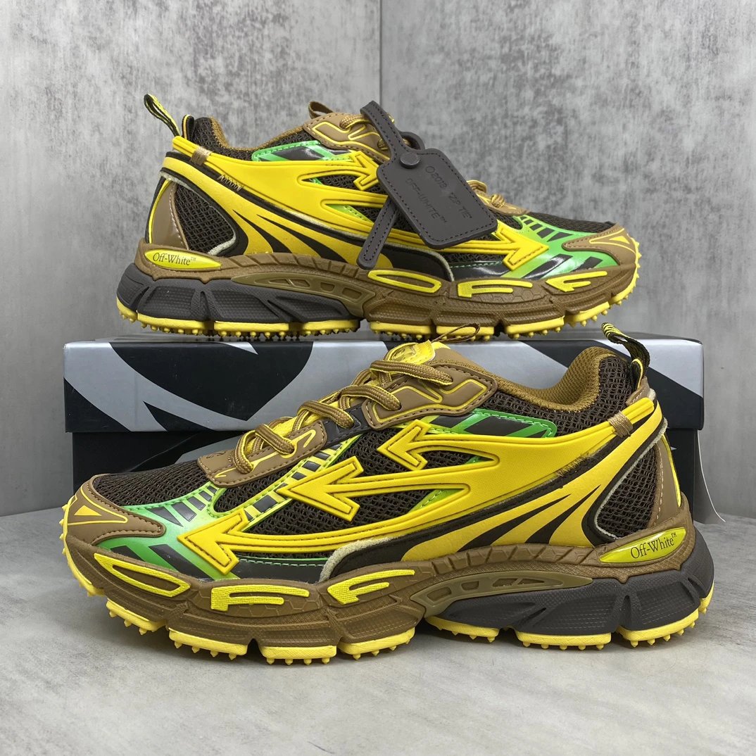 Retro Mesh EVA Trail Running Sneakers in Amber Yellow - Gallery Image 9 - Detailed View