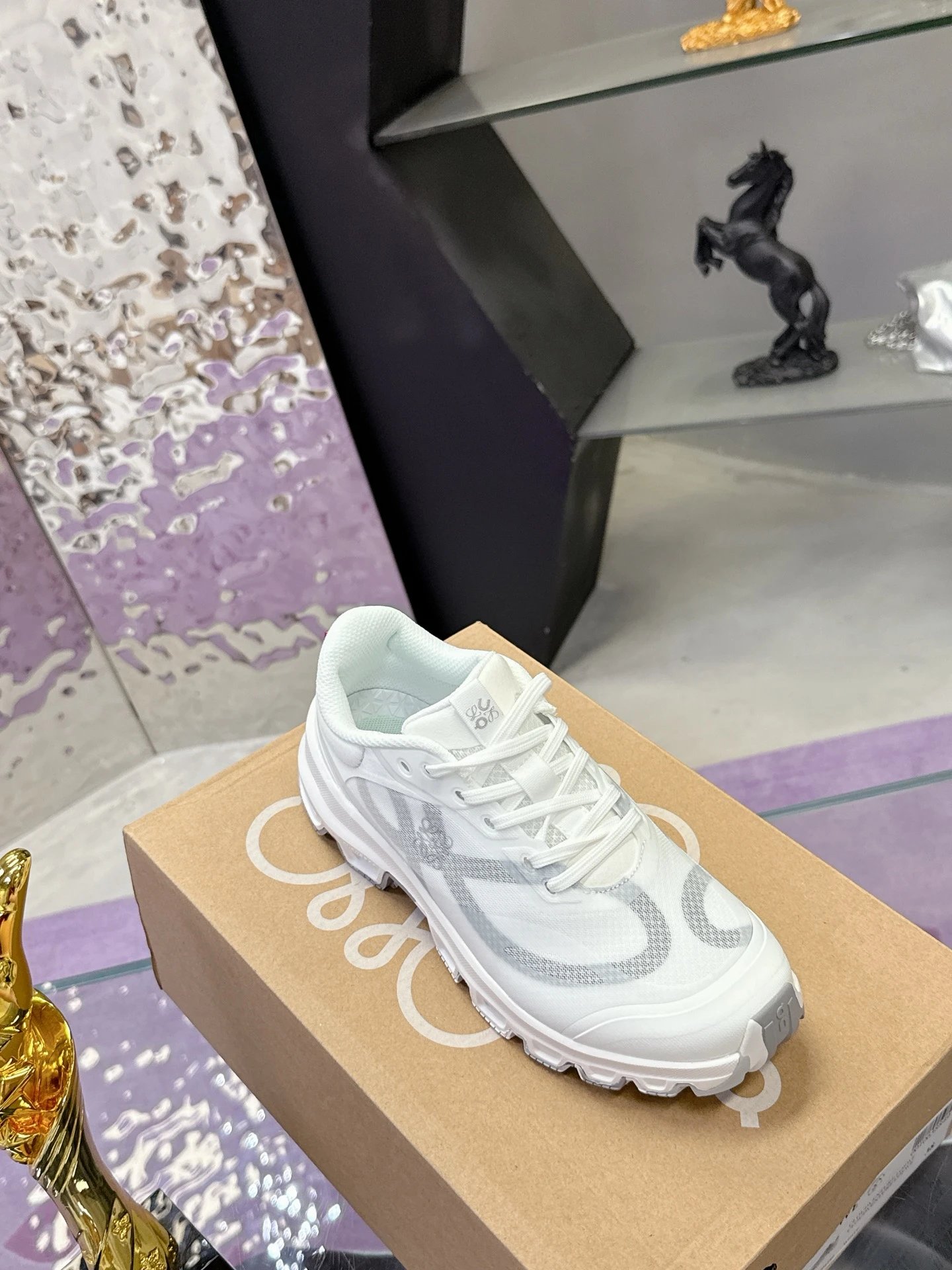 Loewe x On Running 3.0 Cloudtilt Sneakers White Grey - Gallery Image 5 - Detailed View