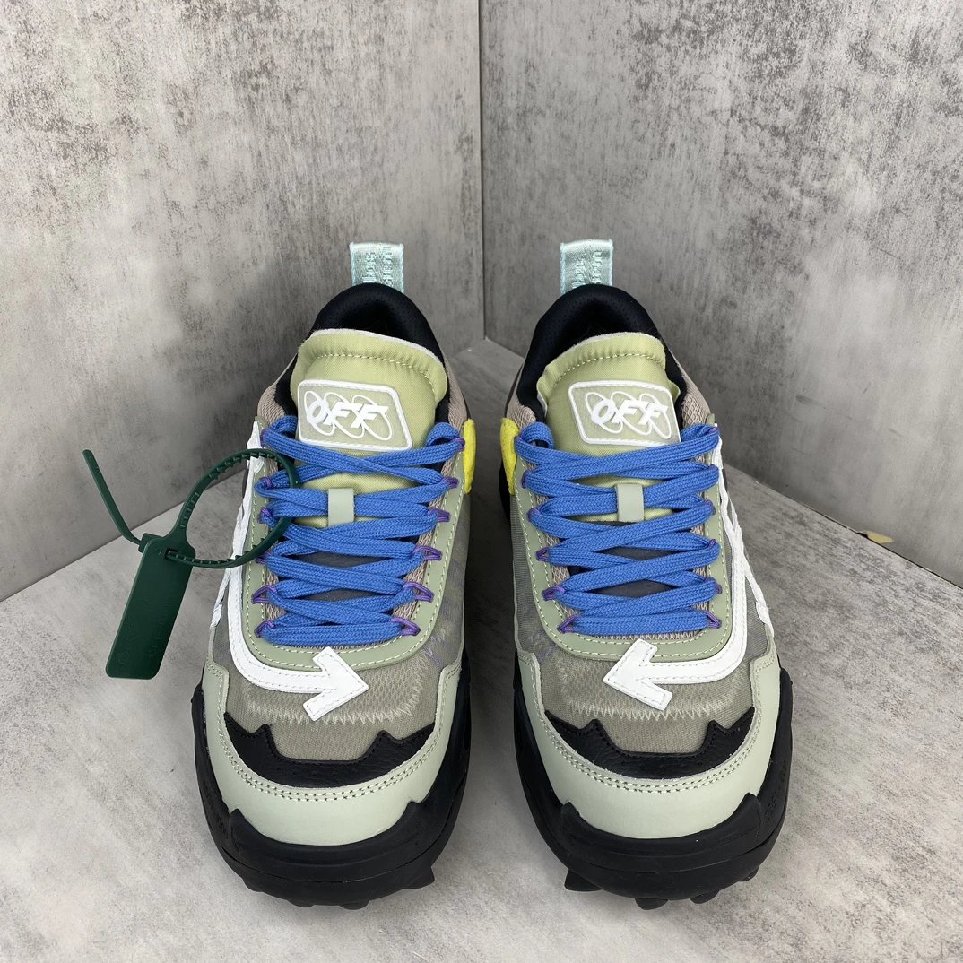 Trail Sneakers Leather Oxford Mesh EVA Sole Sage Green - Gallery Image 4 - Detailed View