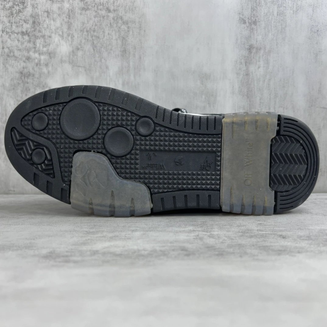 Low Top Leather Skate Sneakers Black White - Gallery Image 8 - Detailed View