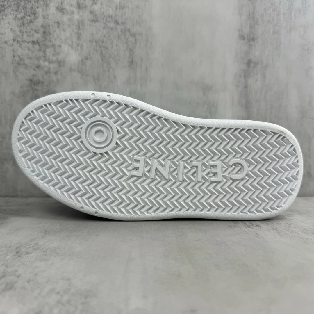 Platform Leather Sneakers Low Top Breathable White Blue - Gallery Image 8 - Detailed View