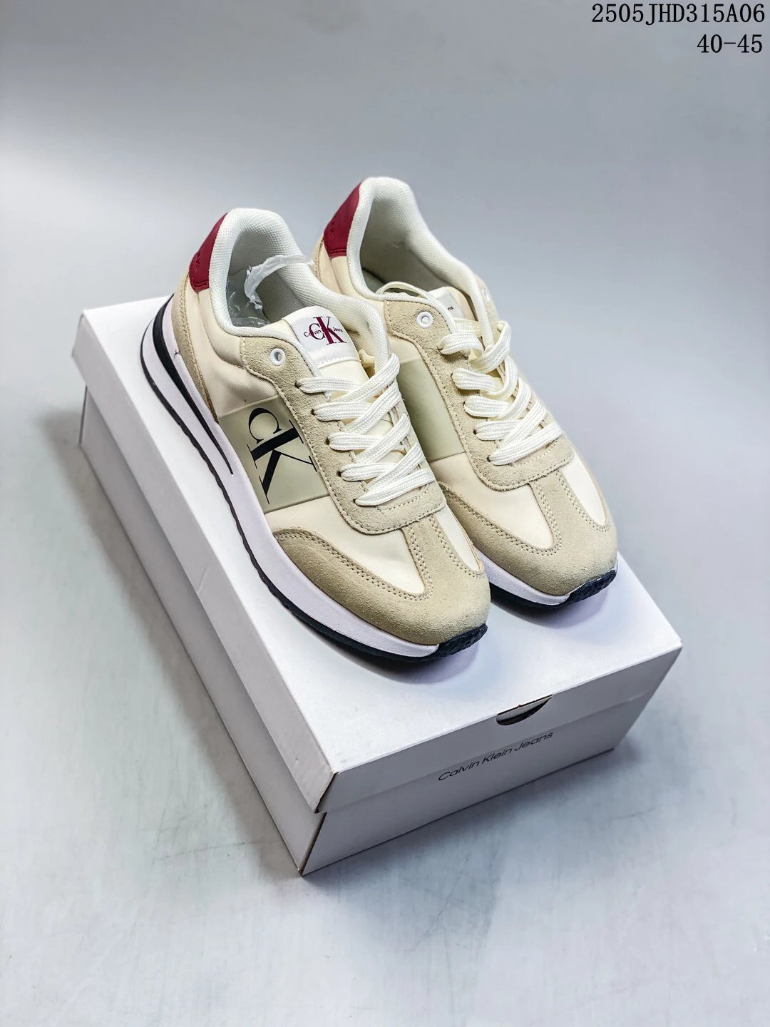 Retro Runner Sneakers Suede Mesh Breathable Ivory - Gallery Image 6 - Detailed View