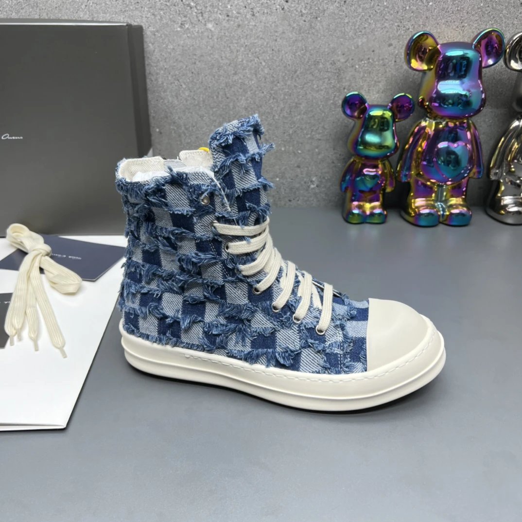 Rick Owens Fashion High-Top Sneakers Blue - Rick Owens - Cnfans - $68.77