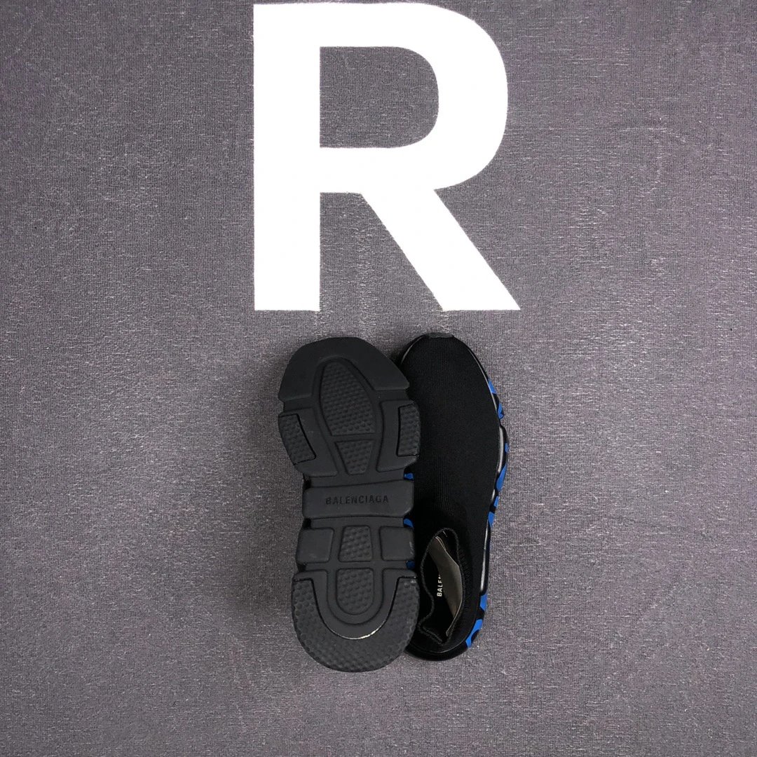 Unisex Knit Sock Sneakers with TPU Sole Midnight Black Blue - Gallery Image 8 - Detailed View