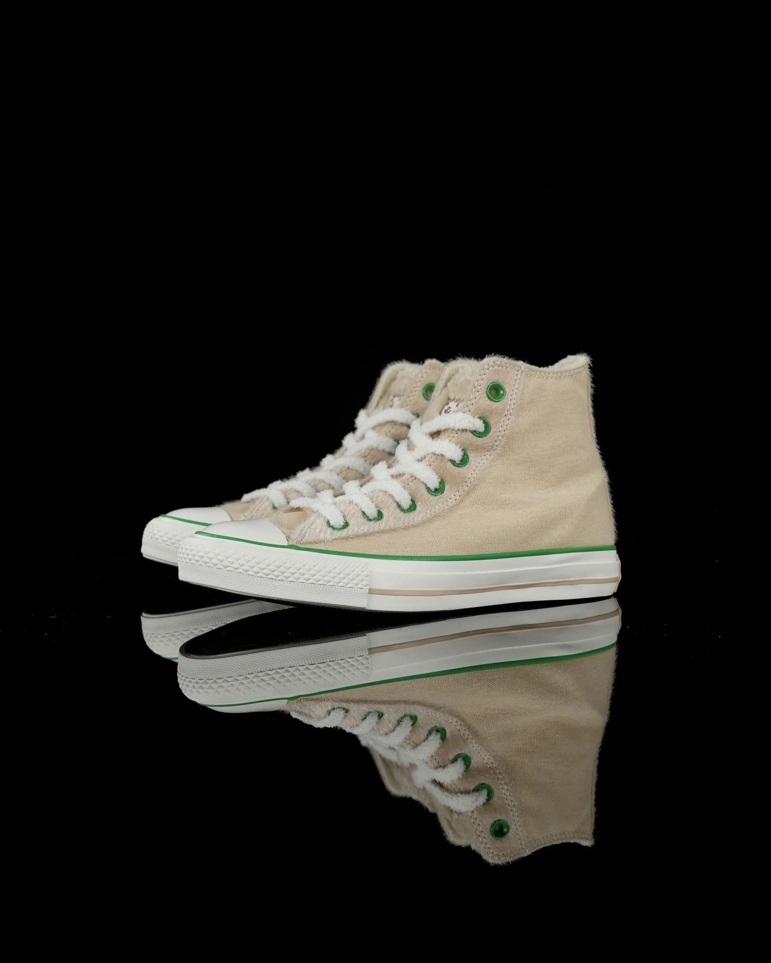 High Top Fleece Sneakers Camel Beige - Gallery Image 1 - Detailed View