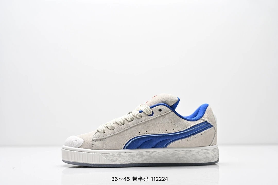 PUMA Suede Sneakers Beige Blue - Gallery Image 3 - Detailed View