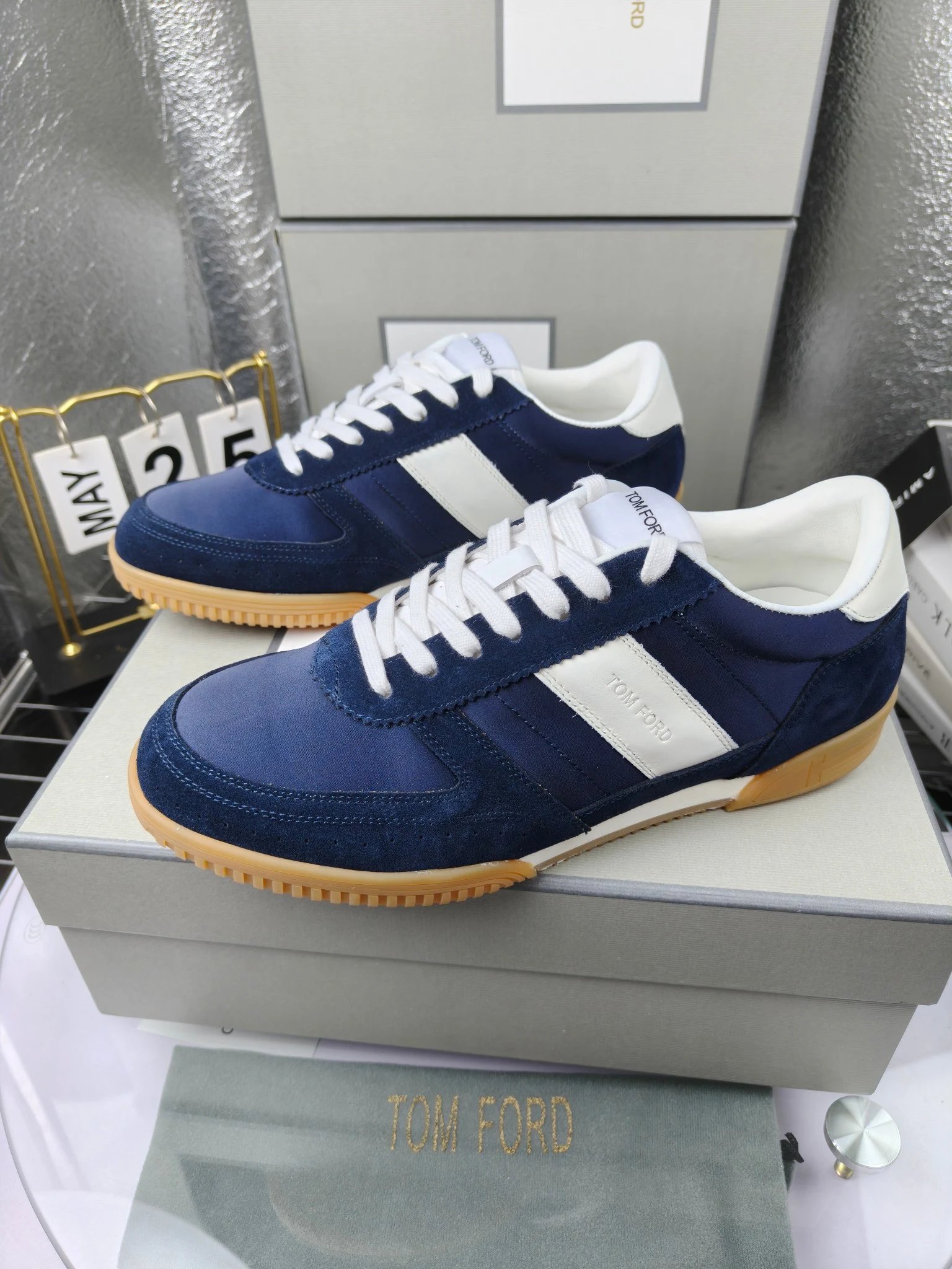 Retro Suede Sneaker Navy - Gallery Image 2 - Detailed View