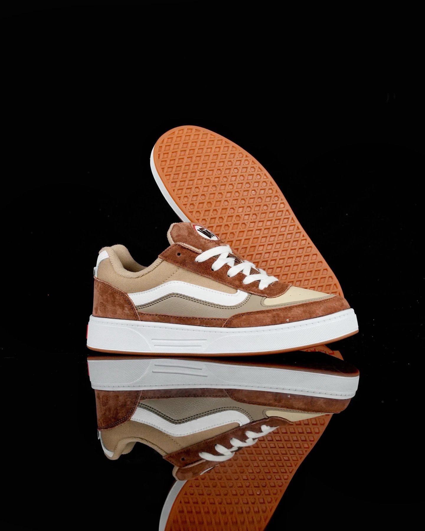 Retro Skate Suede Leather Sneakers Chestnut Brown - Gallery Image 5 - Detailed View