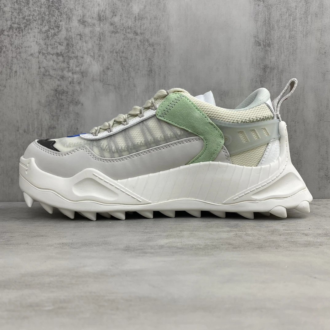 ODS Y-1000 Trail Sneakers Oxford Leather Mesh Ivory Blue - Gallery Image 7 - Detailed View