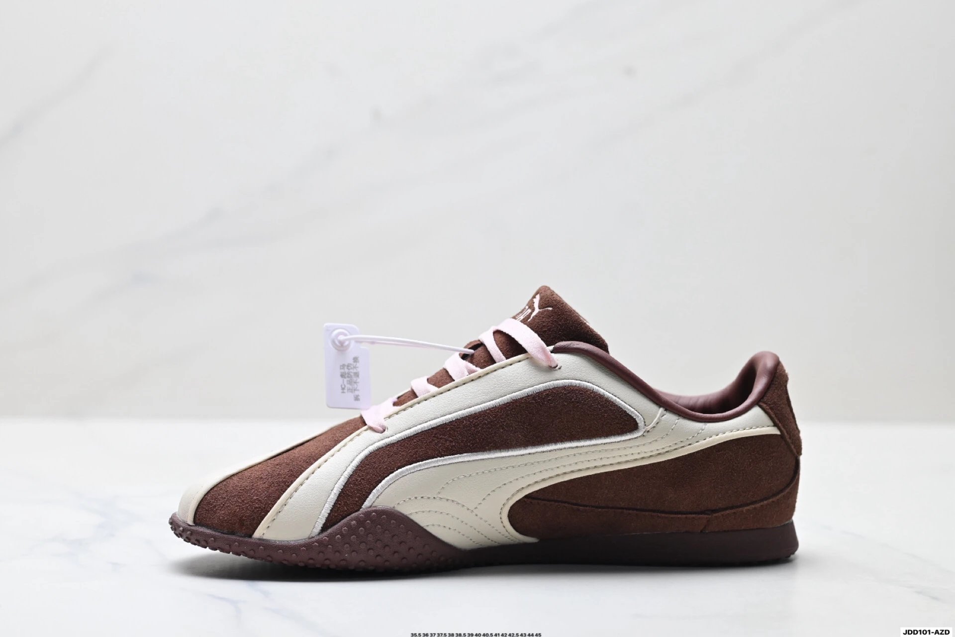 PUMA Bella V2 Leather Sneakers Brown White - Gallery Image 3 - Detailed View