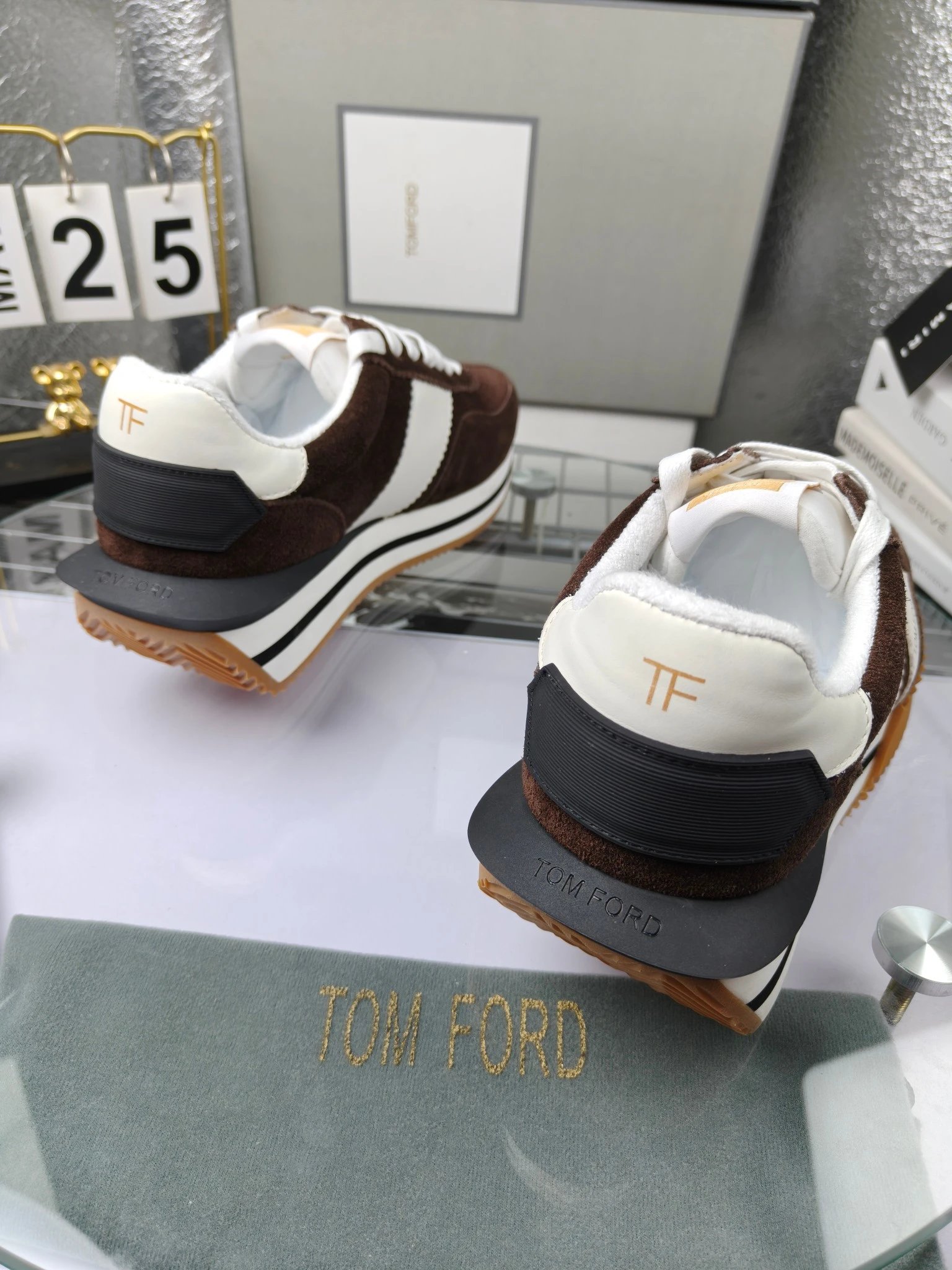 Retro Suede Platform Sneakers Coffee Brown - Gallery Image 9 - Detailed View