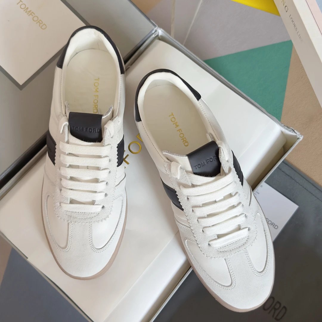 Suede Leather Retro Trainers Navy White - Gallery Image 2 - Detailed View