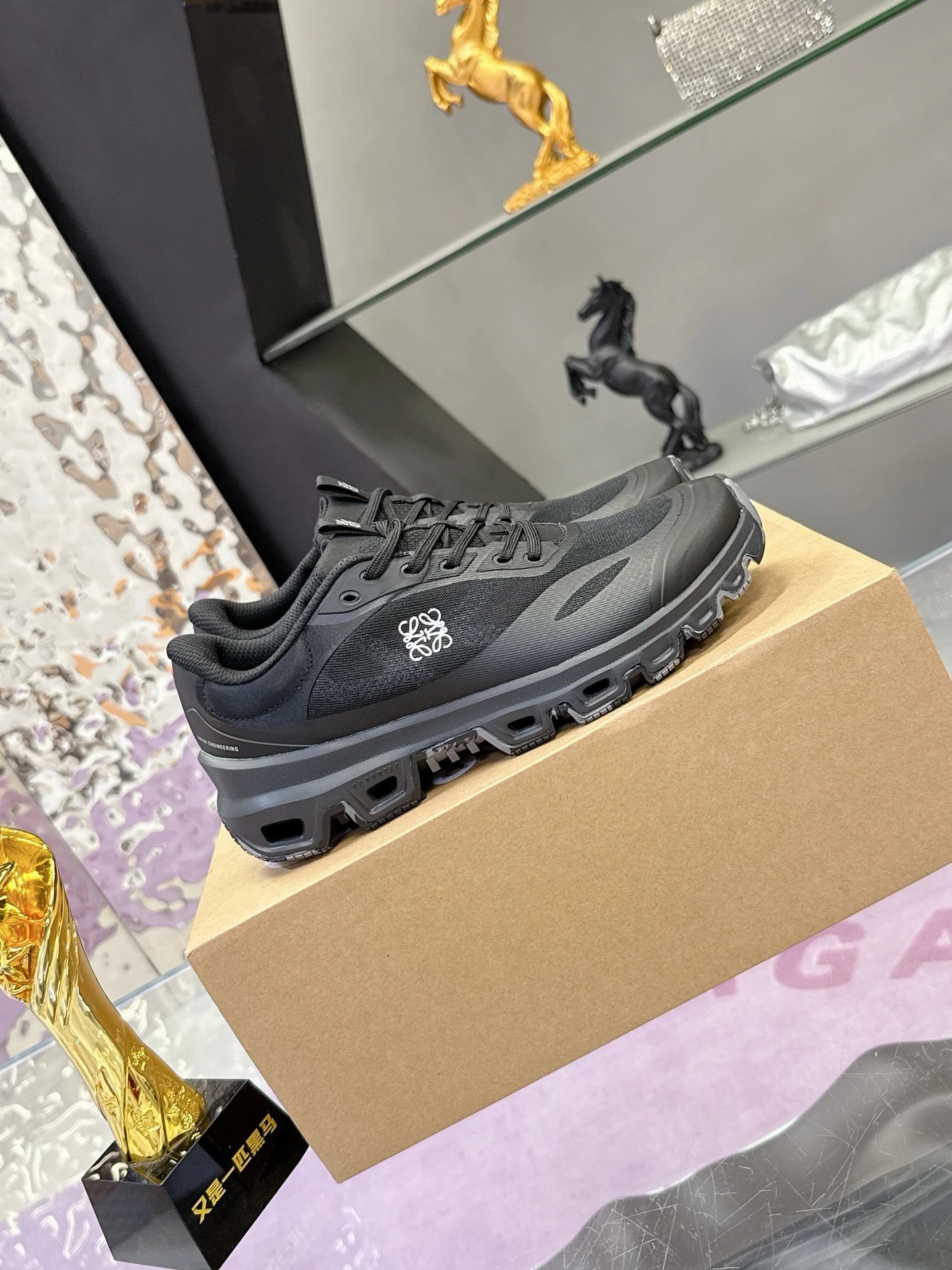 Loewe x On Running 3.0 Cloudtilt Sneakers Black White - Gallery Image 2 - Detailed View