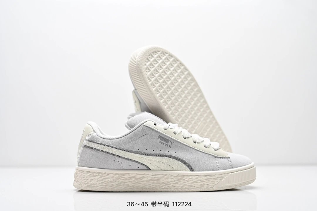 PUMA Suede Sneakers Grey White - Gallery Image 5 - Detailed View
