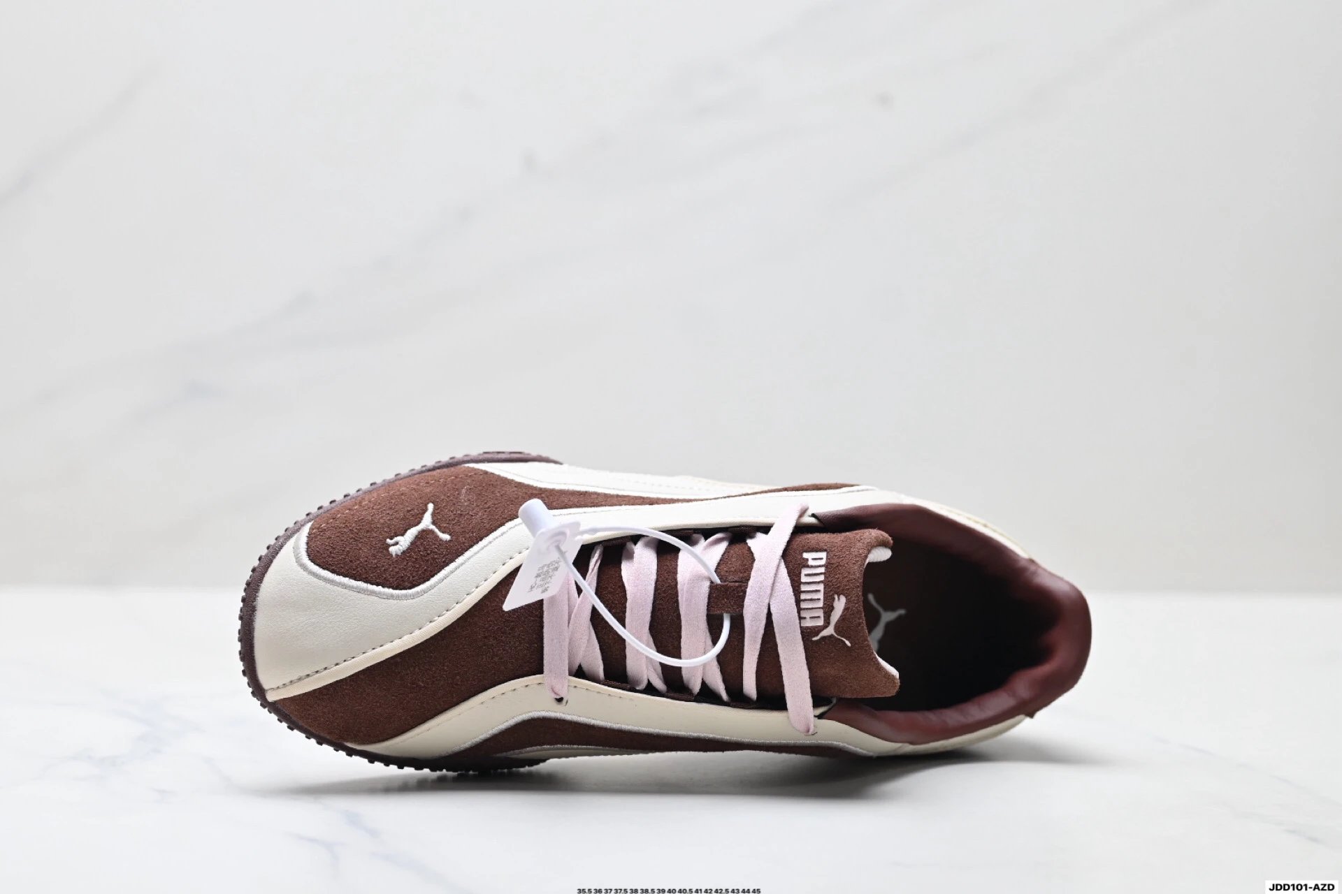 PUMA Bella V2 Leather Sneakers Brown White - Gallery Image 2 - Detailed View