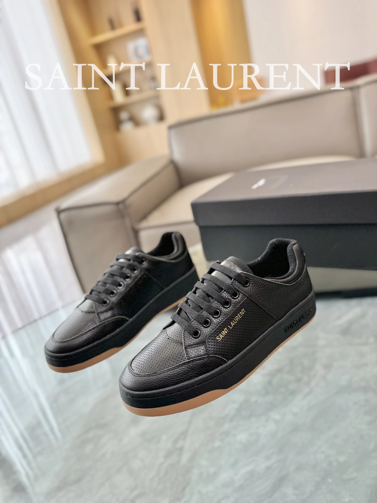 Saint Laurent Black Sneakers - Gallery Image 4 - Detailed View