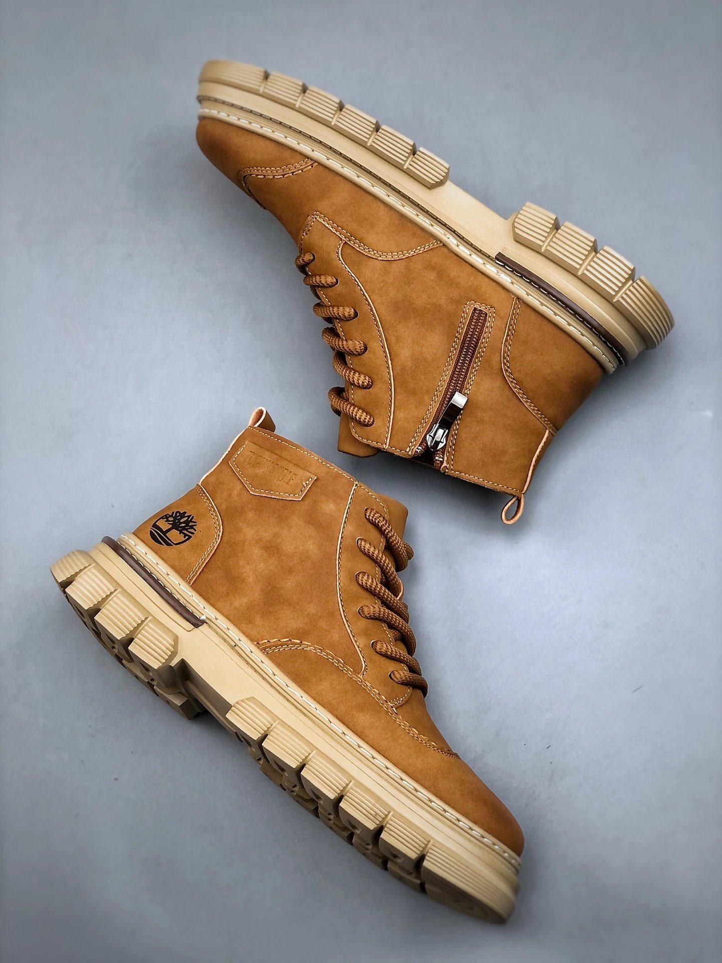 Winter Nubuck Work Boots Honey Brown - Gallery Image 9 - Detailed View