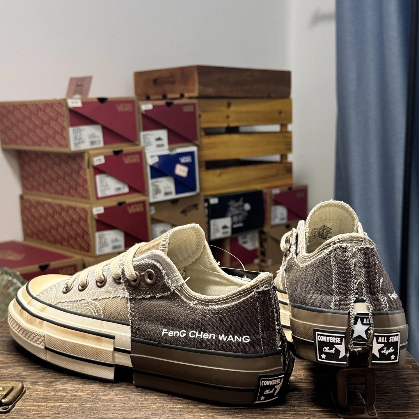 Deconstructed Canvas Low Top Sneakers Ombre Mocha - Gallery Image 3 - Detailed View