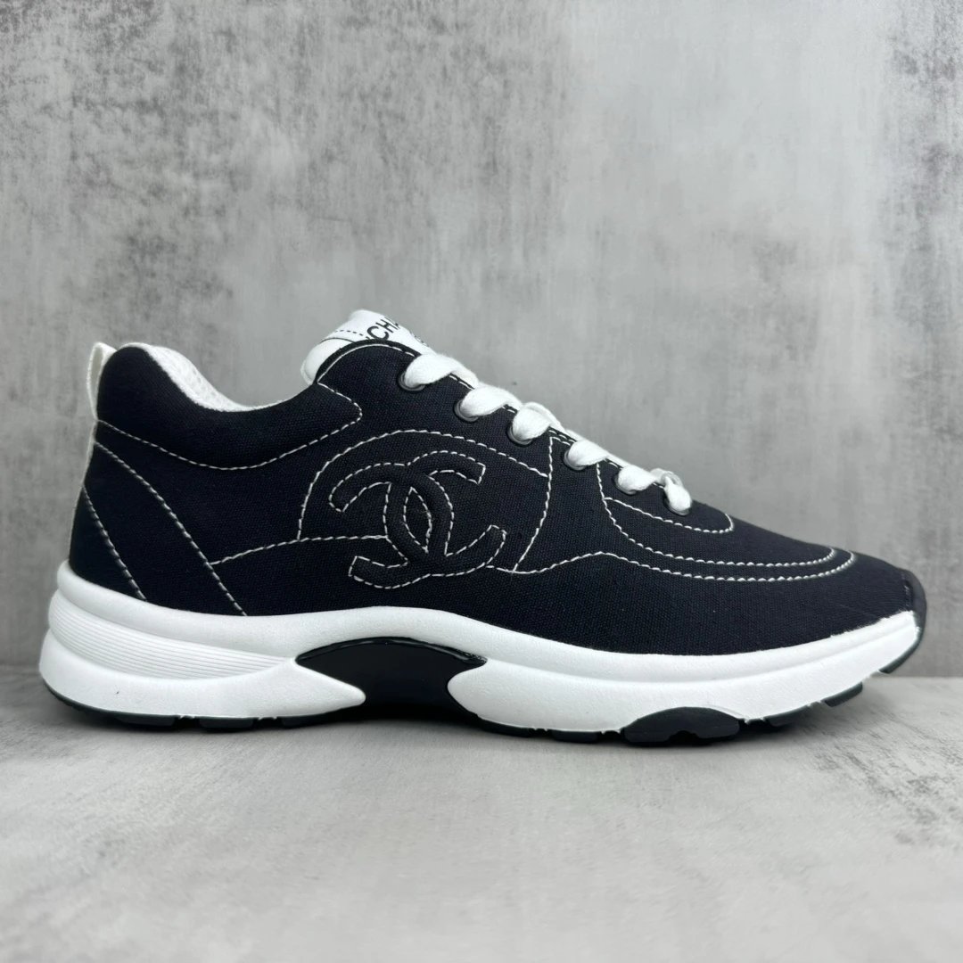 Luxury Leather Panda Sneakers Women Black Ivory - Gallery Image 6 - Detailed View