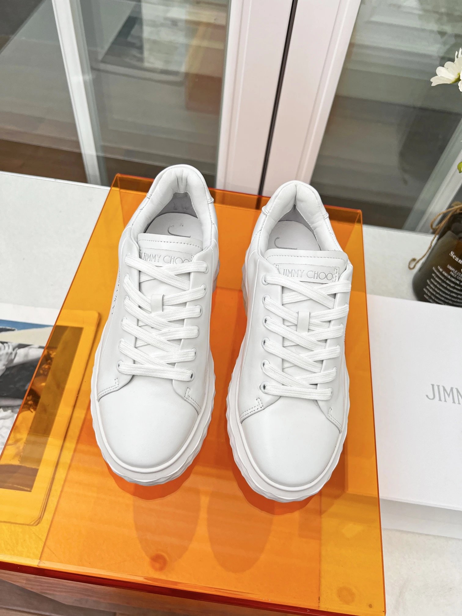 Jimmy Choo Diamond Sneakers White - Gallery Image 2 - Detailed View