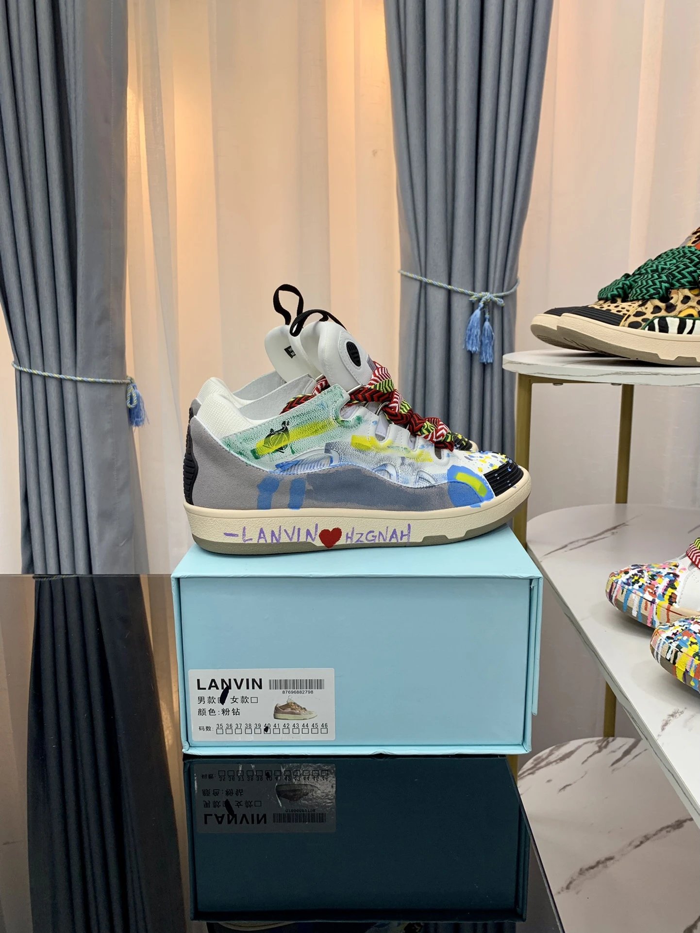 Lanvin Casual Sneakers Gray/Graffiti - Gallery Image 1 - Detailed View