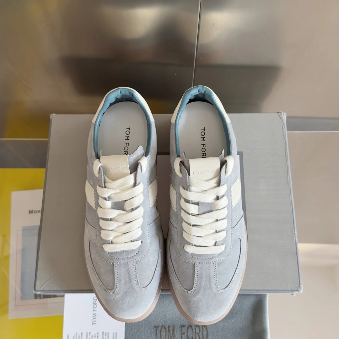 Suede Retro Trainer Sneakers Ice Blue - Gallery Image 7 - Detailed View