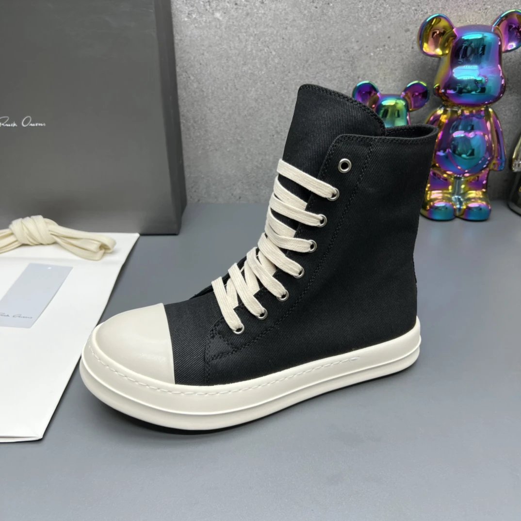 Rick Owens High-top Casual Sneakers Black - Gallery Image 6 - Detailed View