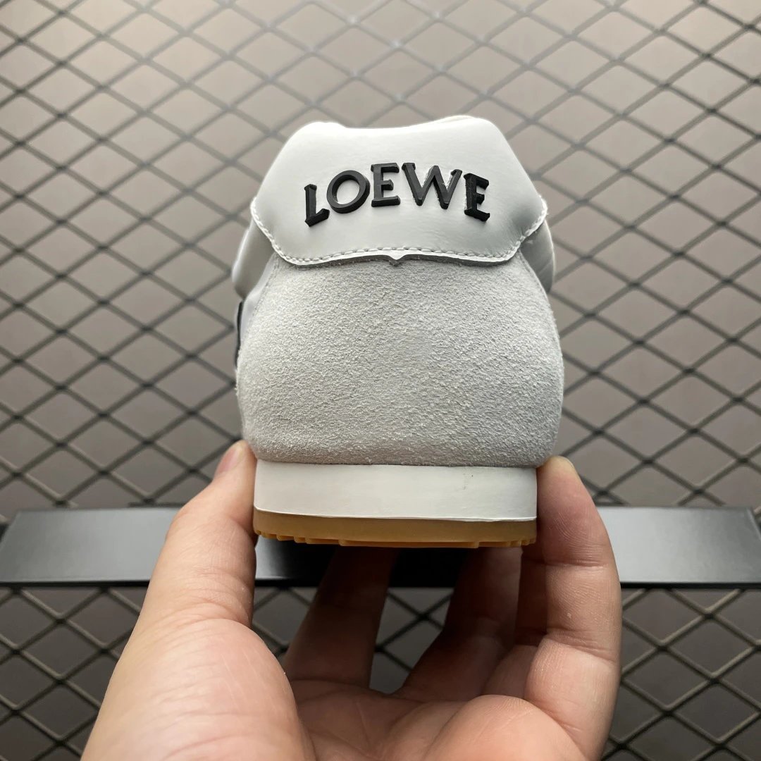 Loewe Ballet Runner Sneakers White Black - Gallery Image 3 - Detailed View