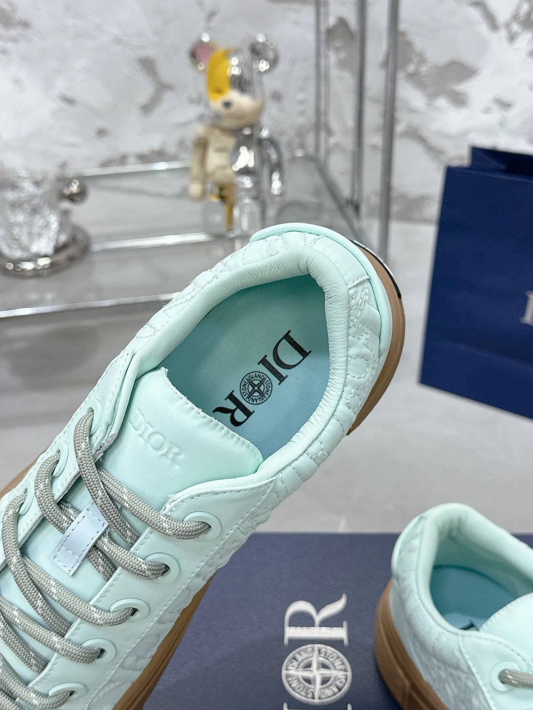 Casual Satin Sneakers Sage Green - Gallery Image 5 - Detailed View