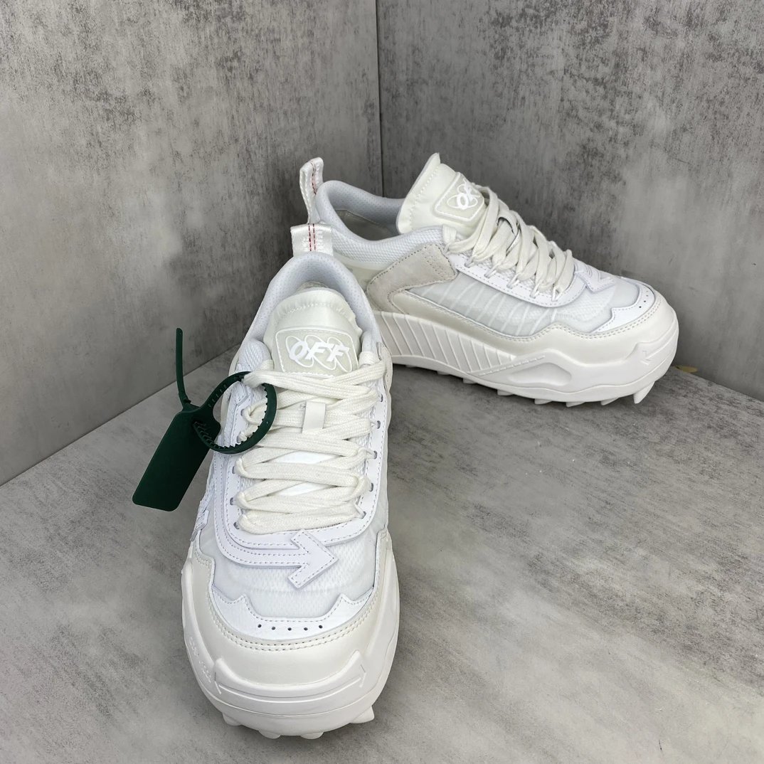 ODS Y1000 Trail Sneakers Oxford Leather Mesh Ivory - Gallery Image 2 - Detailed View