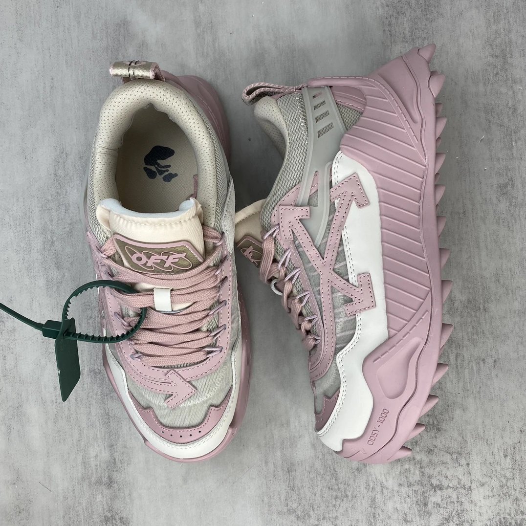 ODSY 1000 Leather Oxford Trail Sneakers Rose Pink - Gallery Image 3 - Detailed View