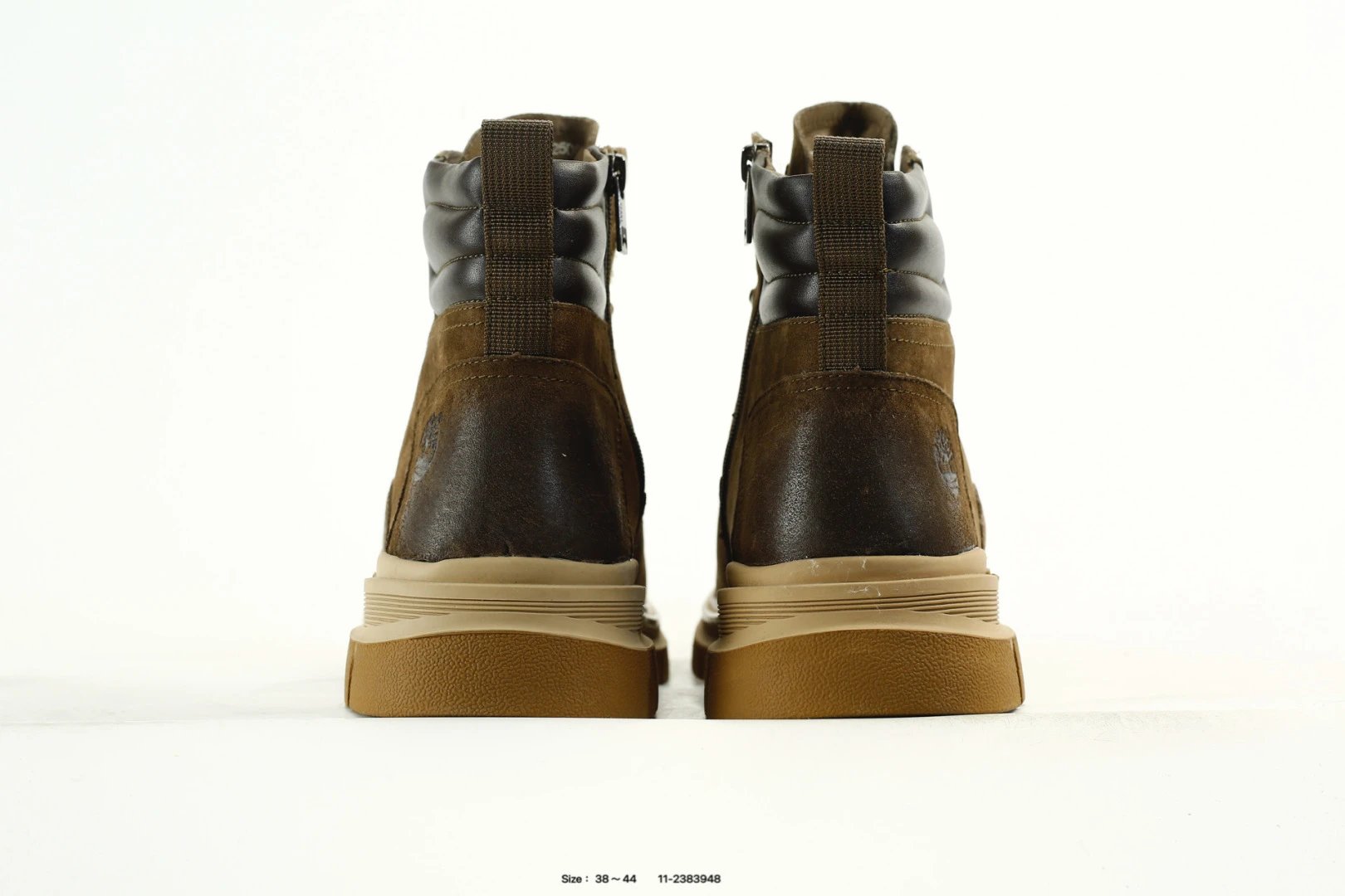 Premium Leather Outdoor Work Boots Walnut Brown - Gallery Image 7 - Detailed View