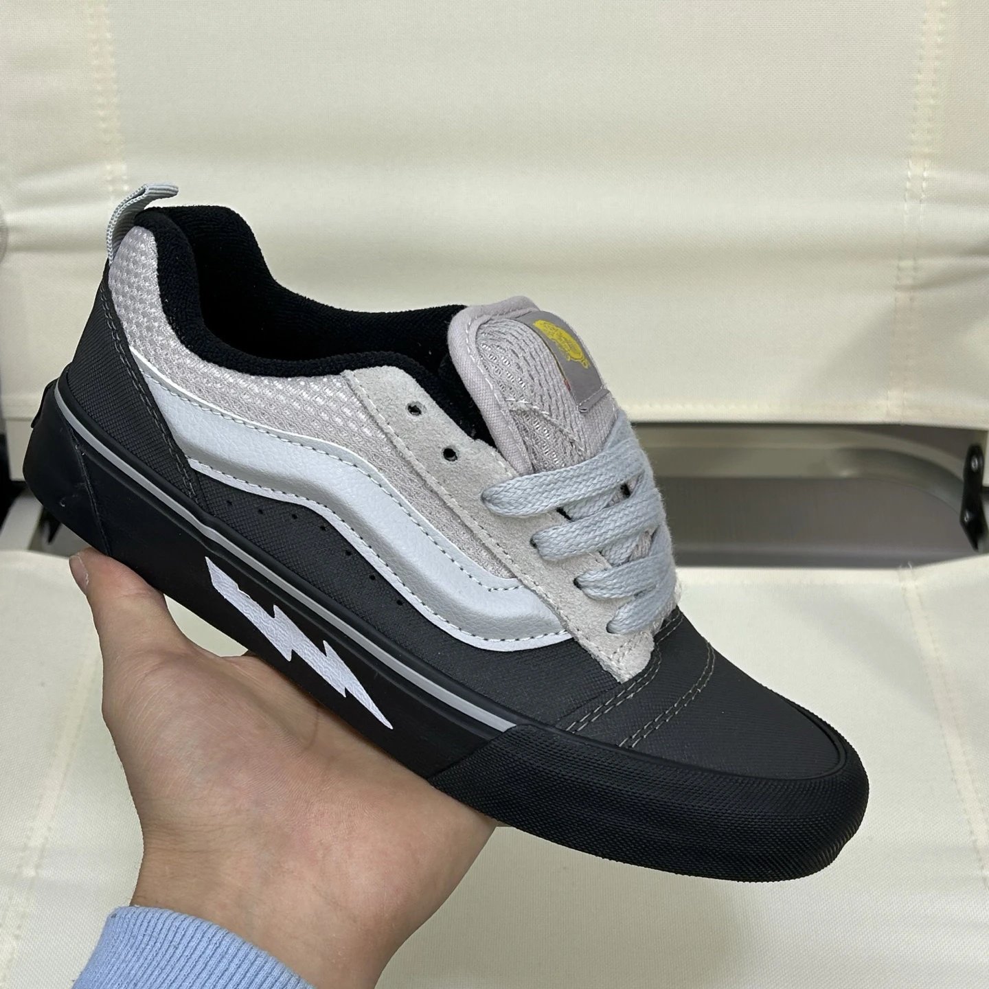 Knu Skool Low Top Skate Shoes Ash Grey - Gallery Image 7 - Detailed View