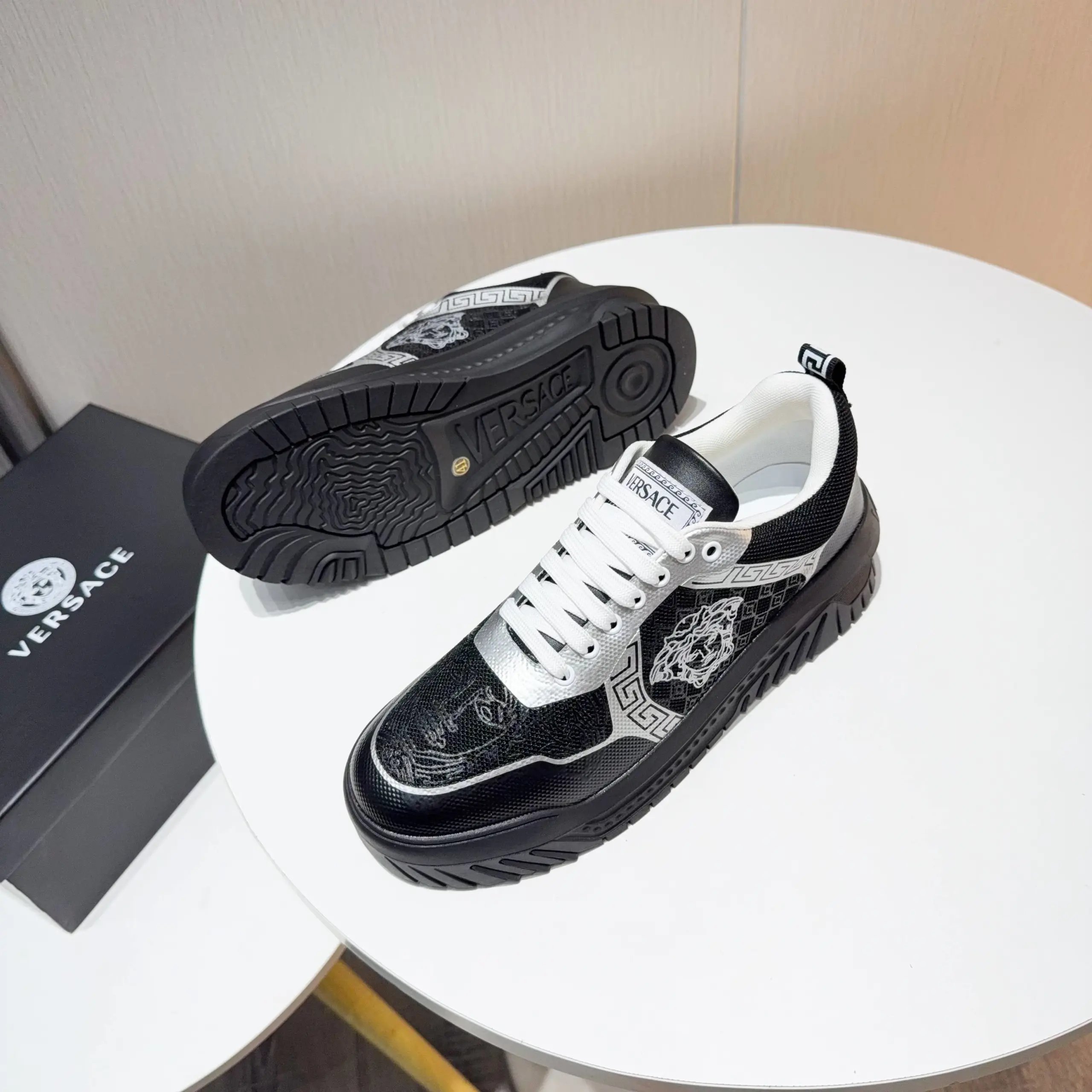 Chunky Knit Labyrinth Sneakers Ebony Black - Gallery Image 9 - Detailed View