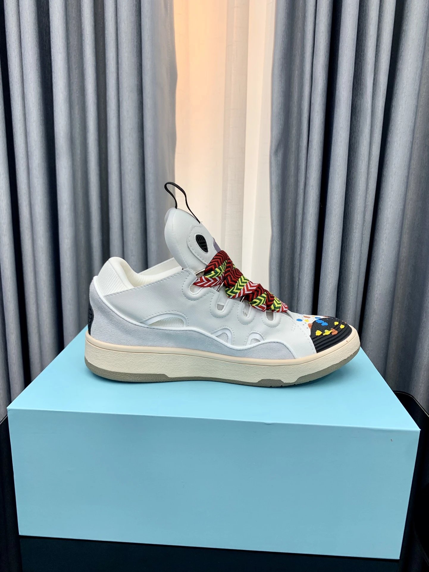 Lanvin Casual Sneakers White/Graffiti - Gallery Image 2 - Detailed View