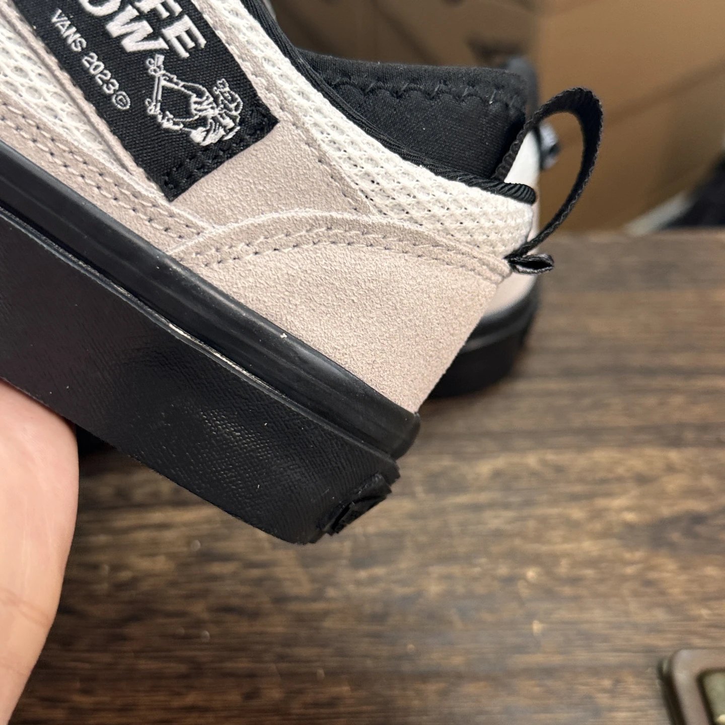 Skate Safe Mesh Low Sneakers Ivory Black - Gallery Image 5 - Detailed View