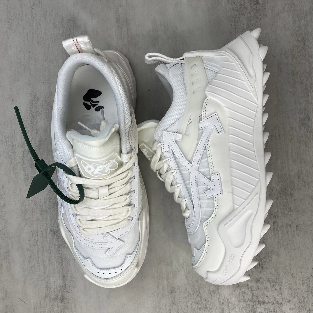 ODS Y1000 Trail Sneakers Oxford Leather Mesh Ivory - Gallery Image 3 - Detailed View