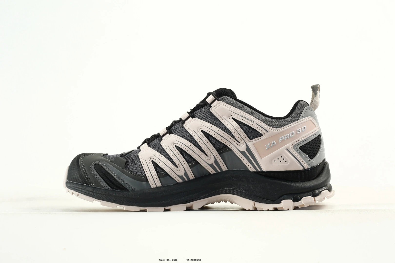 Salomon XA Pro 3D Grey Trail Shoes White Logo - Gallery Image 3 - Detailed View