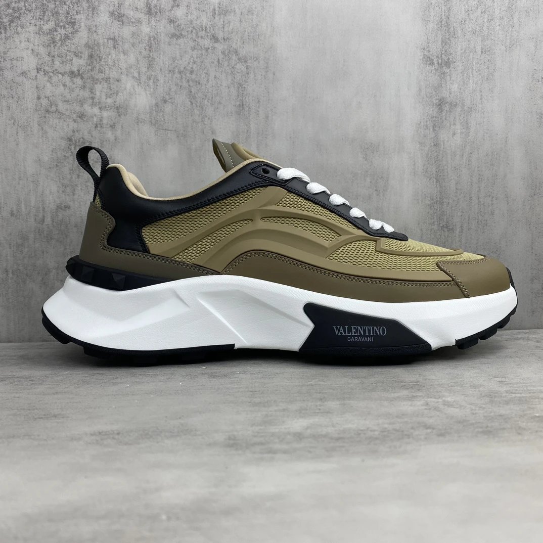 Chunky Mesh Sneakers True Act Olive Black - Gallery Image 6 - Detailed View