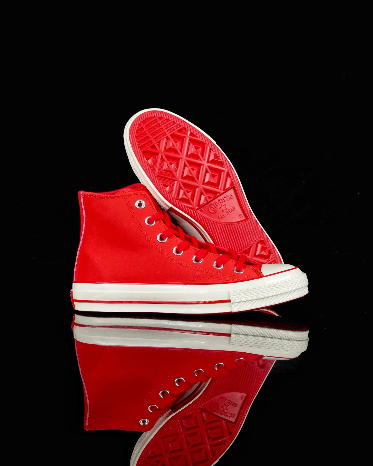 Suede High Top Sneakers Crimson Red - Gallery Image 2 - Detailed View