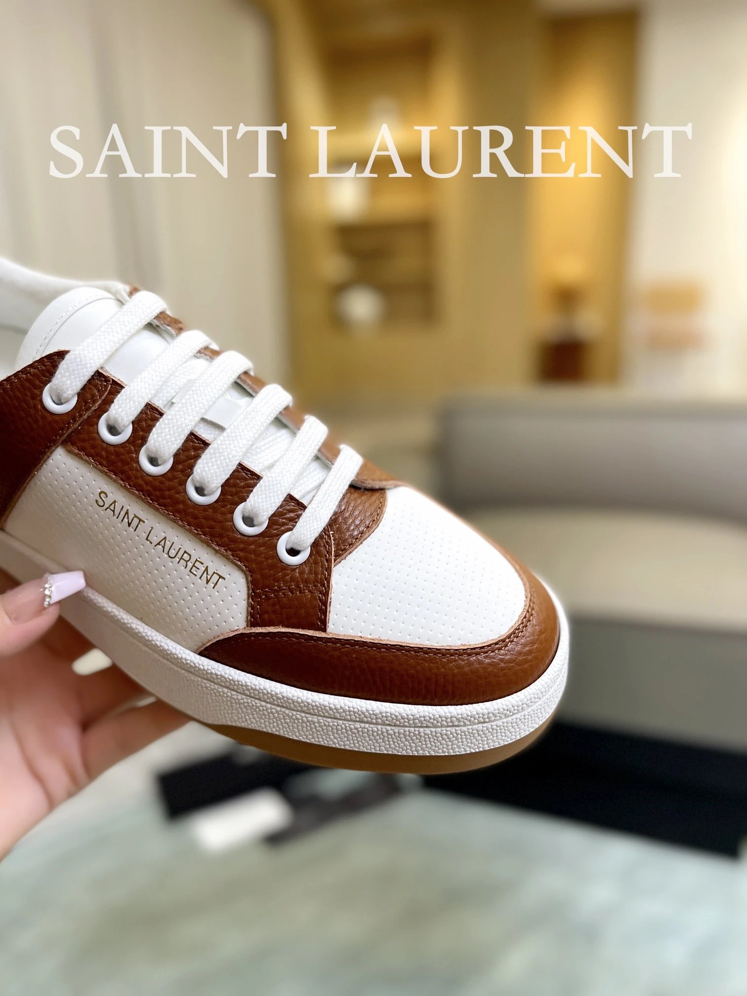 Saint Laurent Leather Shoes Brown - Gallery Image 8 - Detailed View