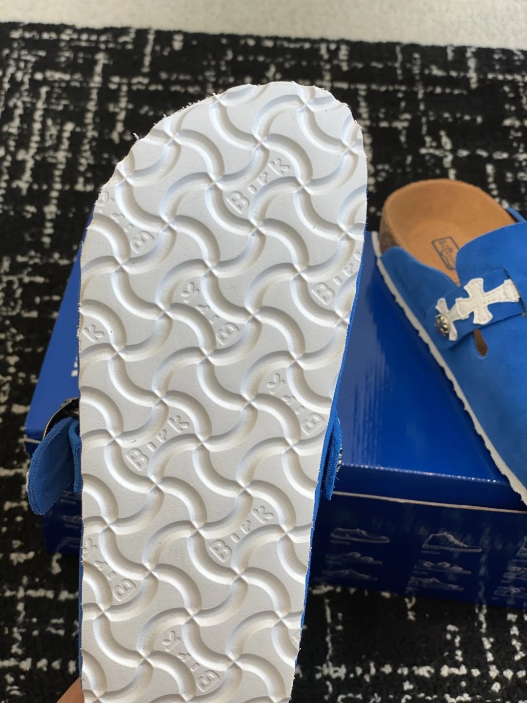 Birkenstock Chrome Heart Blue Clogs - Gallery Image 9 - Detailed View