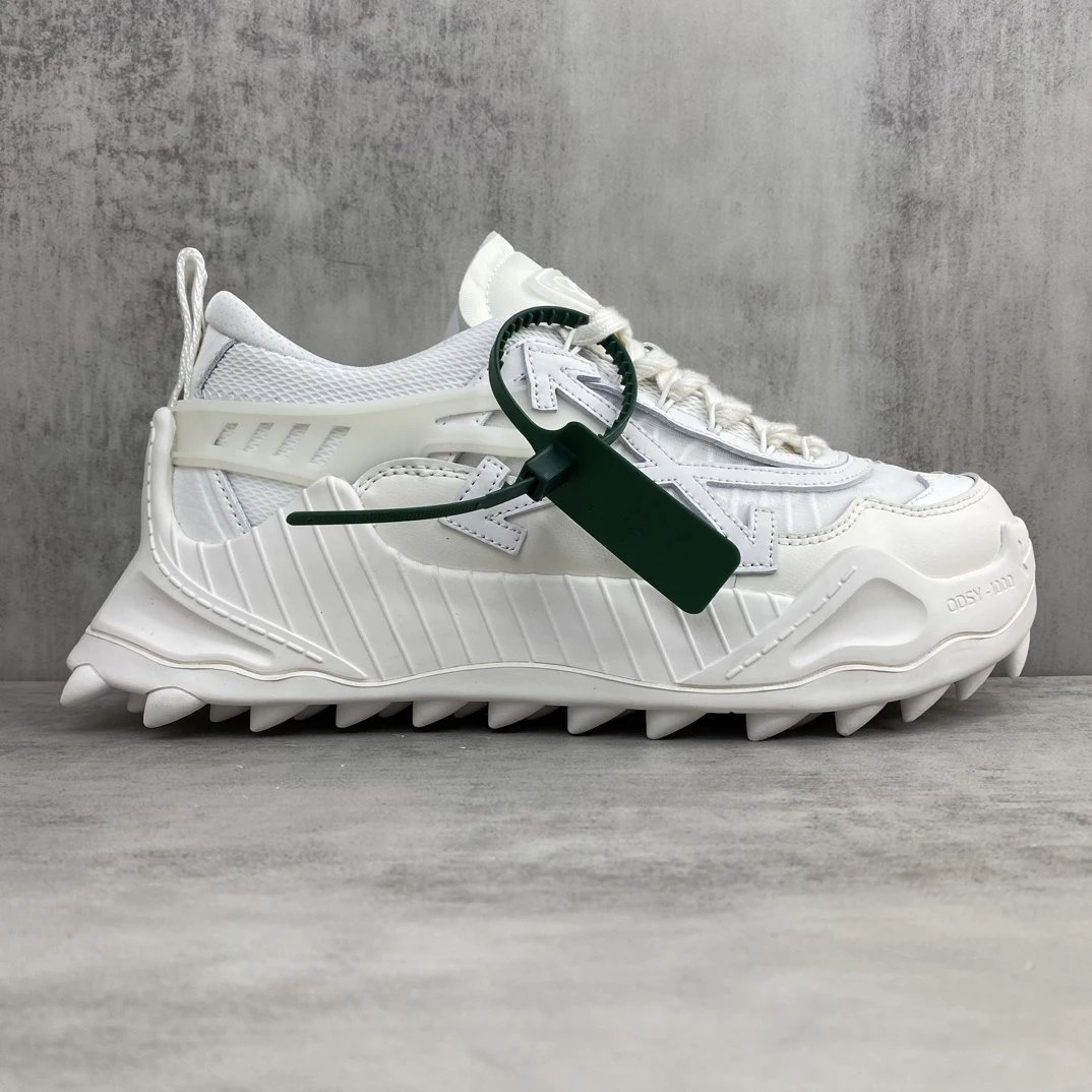 ODS Y1000 Trail Sneakers Oxford Leather Mesh Ivory - Gallery Image 6 - Detailed View