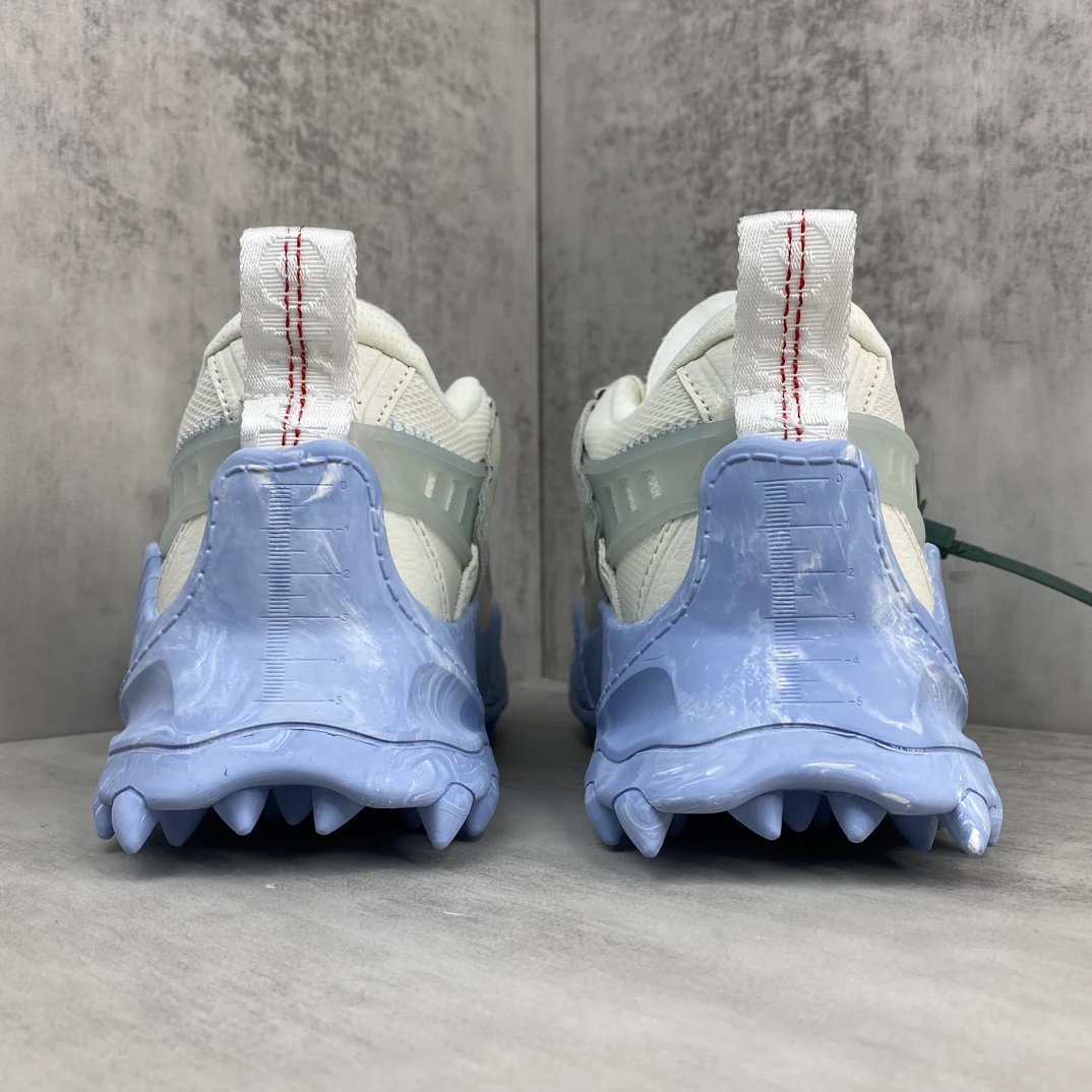 Chunky Outdoor Sneakers Leather Oxford EVA Sole Ice Blue - Gallery Image 5 - Detailed View