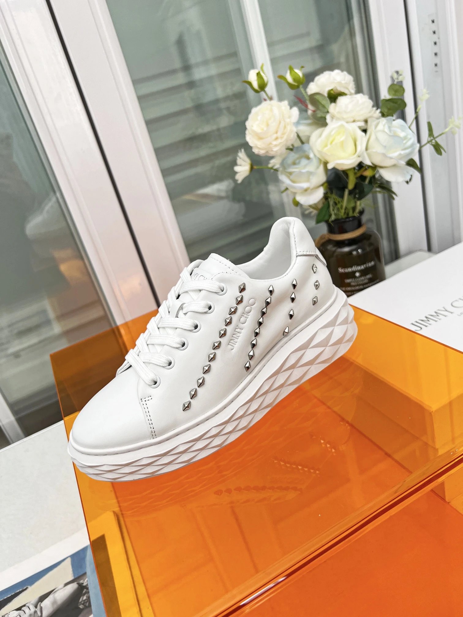 Jimmy Choo Diamond Sneakers White - Gallery Image 7 - Detailed View