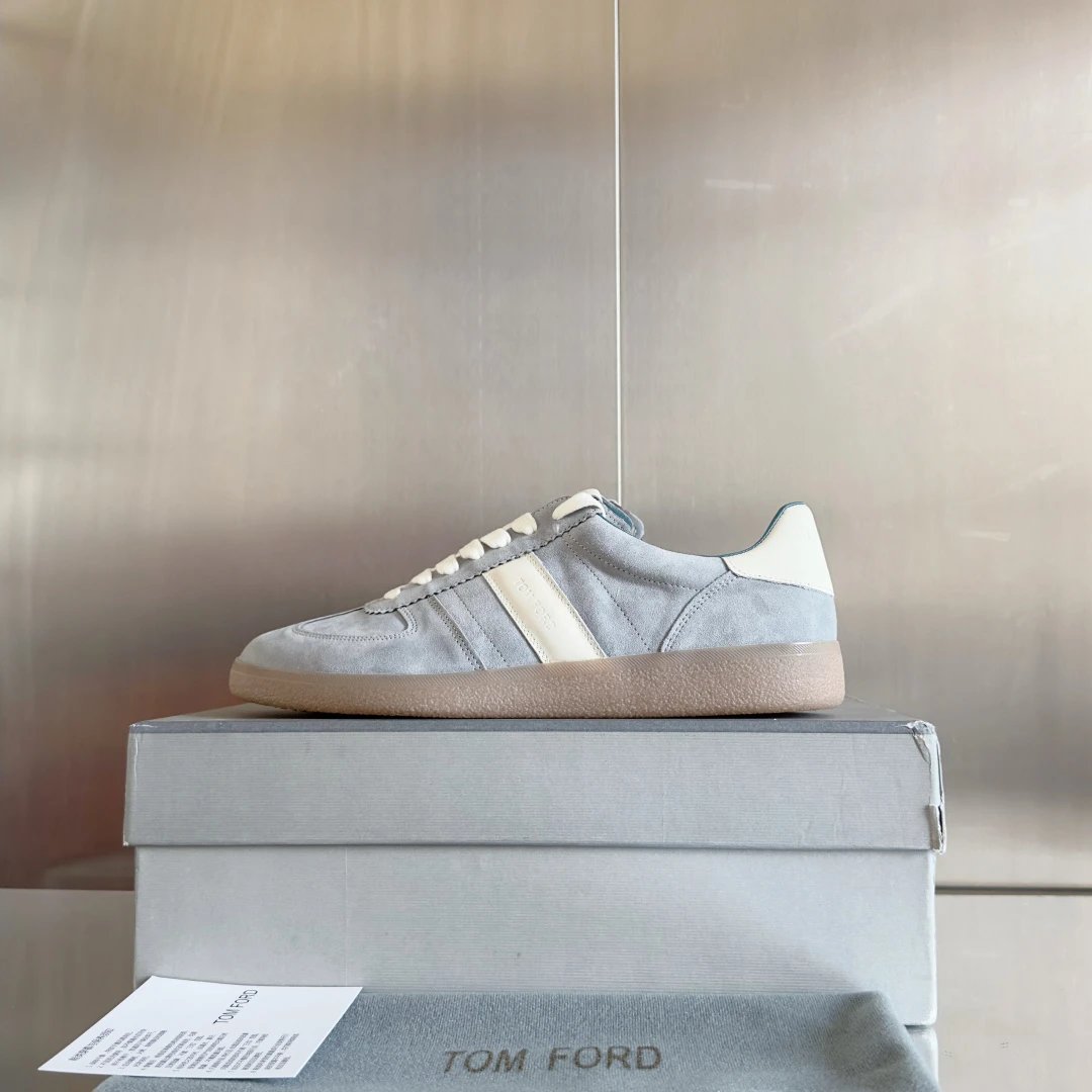 Suede Retro Trainer Sneakers Ice Blue - Tom Ford  - Cnfans - $78.06