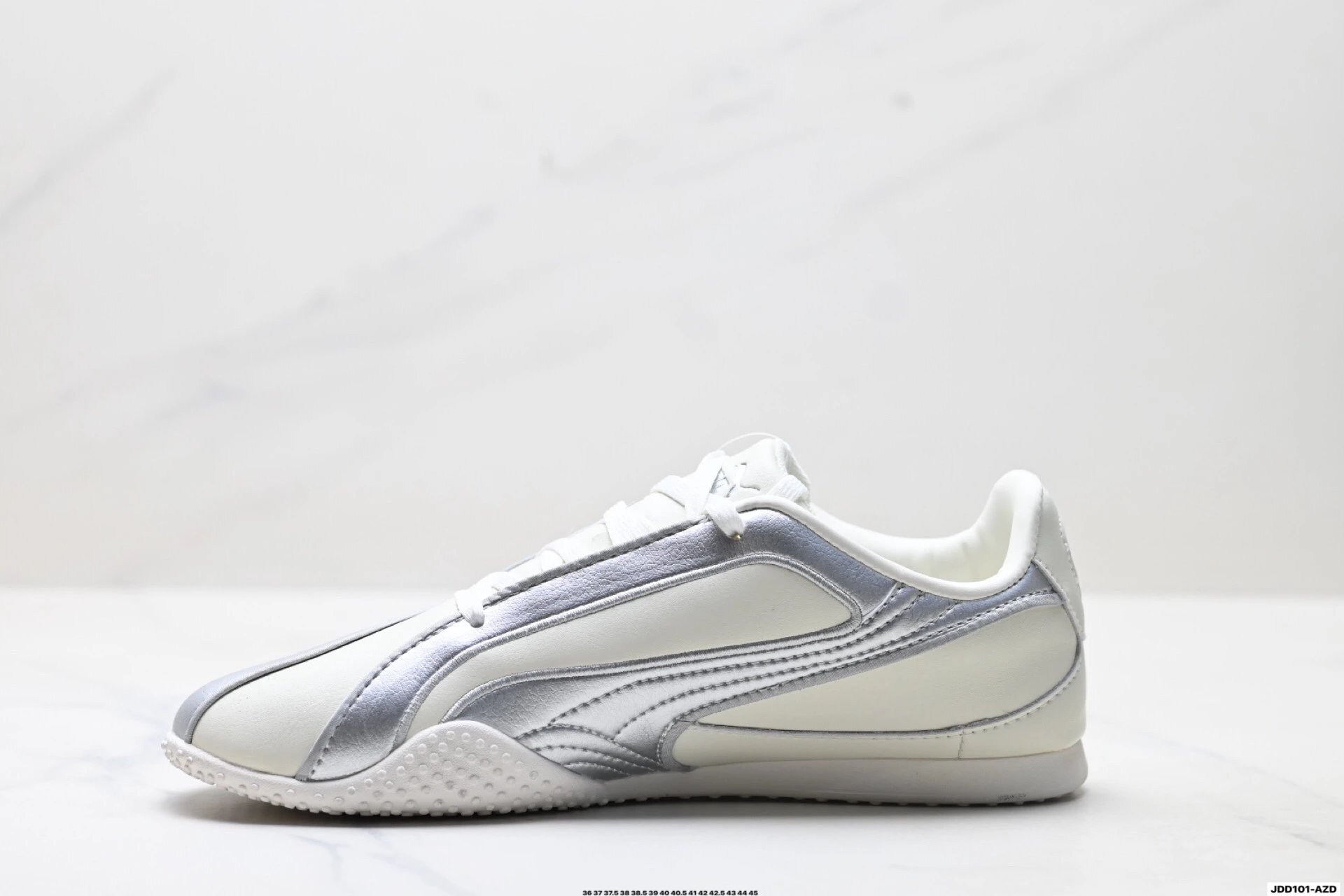 PUMA Bella V2 Leather Sneakers Silver White - Gallery Image 3 - Detailed View