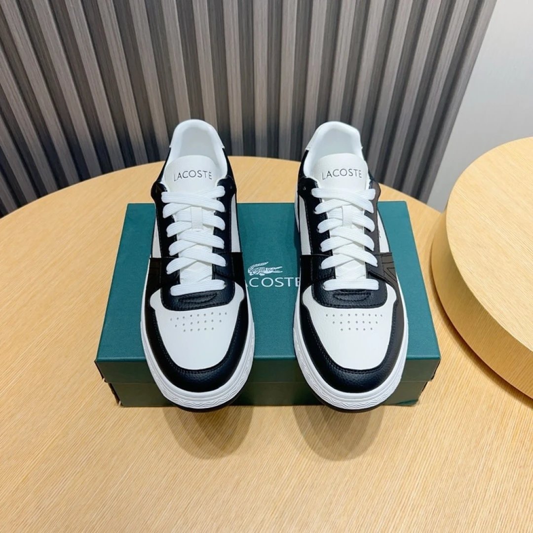 Lacoste Black White Sneakers - Gallery Image 2 - Detailed View